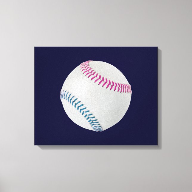 Baseball Fläkt-tastic_Färg Snöre_fu_tl Canvastryck (Framsida)