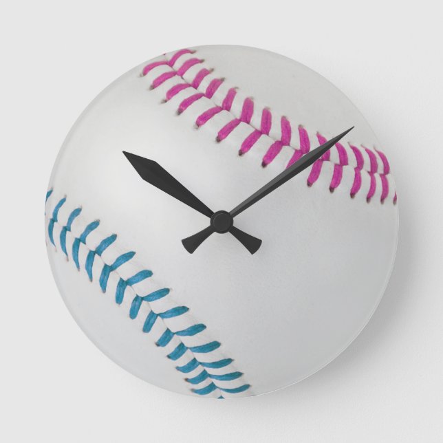 Baseball Fläkt-tastic_Färg Snöre_fu_tl Rund Klocka (Framsida)