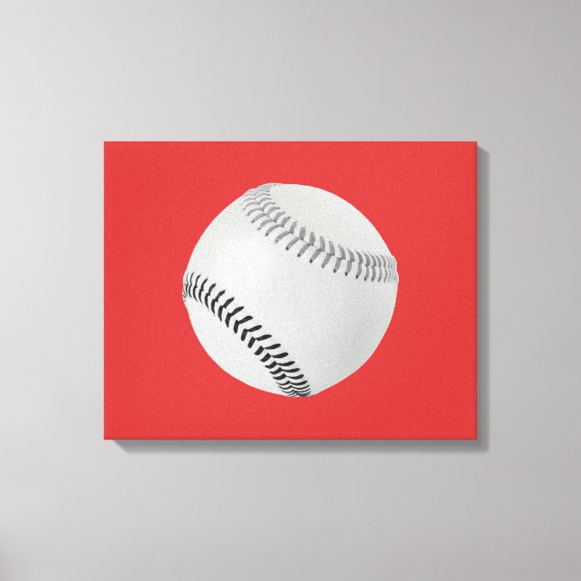 Baseball Fläkt-tastic_Färg Snöre_gy_bk Canvastryck (Framsida)