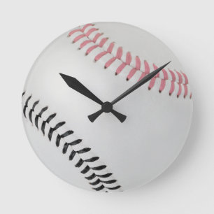 Baseball Fläkt-tastic_Färg Snöre_pk_bk Rund Klocka