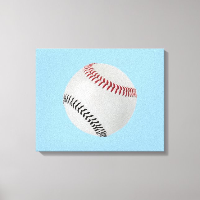 Baseball Fläkt-tastic_Färg Snöre_rd_bk Canvastryck (Framsida)