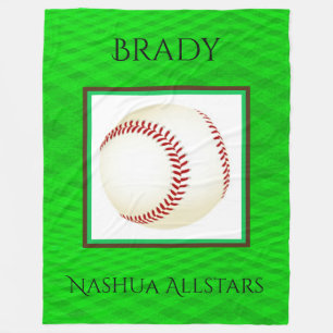 Baseball Fleece Blanket med eget namn och team