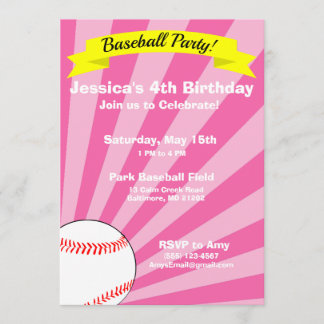 Baseball Födelsedagsfest inbjudan
