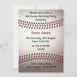 Baseball Födelsedagsfest inbjudan
