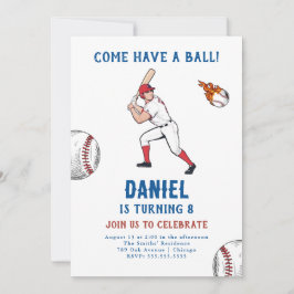 Baseball Födelsedagsfest inbjudan