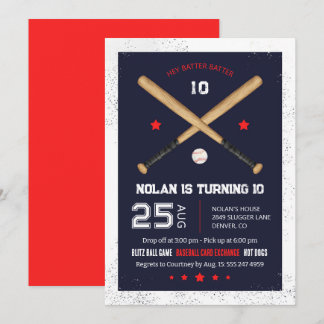 Baseball Födelsedagsfest inbjudan
