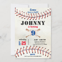 Baseball-födelsedagsinbjudan till pojke med foto inbjudningar