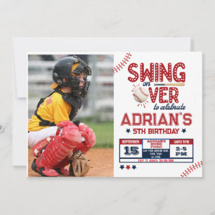 Baseball födelsedagspojke Foto Inbjudningar