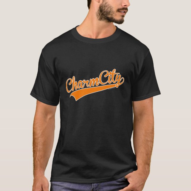 Baseball för berlockstaden (Baltimore) skrivar - T-shirt (Framsida)