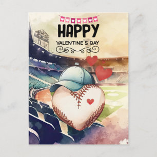 Baseball för Valentindagen med hjärtan Helg Vykort