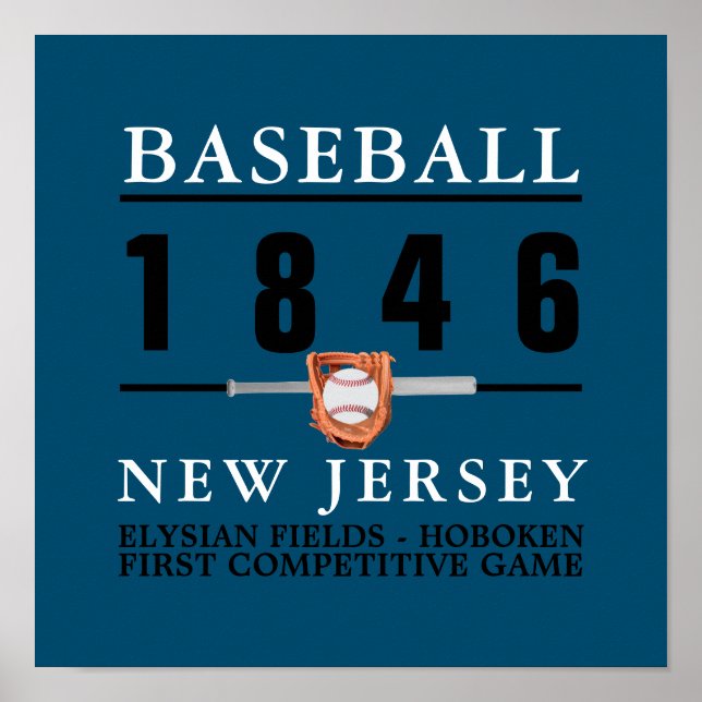 Baseball, första tävlingsspel poster (Framsidan)