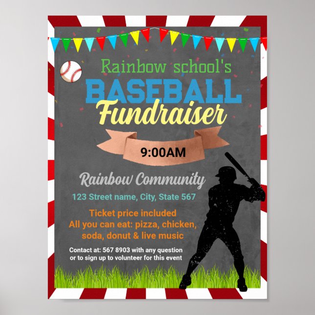Baseball Fundraiser-mall Poster (Framsidan)