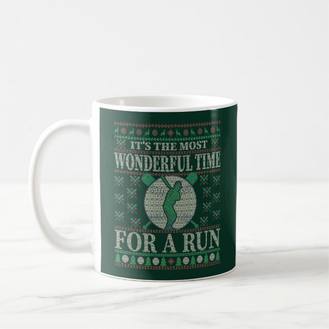 BASEBALL FUNNY CHRISTMAS QUOTES UGLY SWEATER KAFFEMUGG (Vänster)