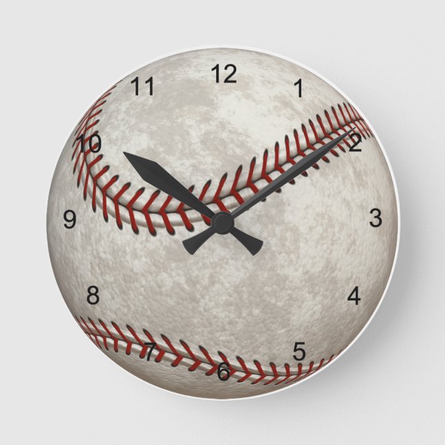 Baseball Game American Past-time Sports Rund Klocka (Framsida)