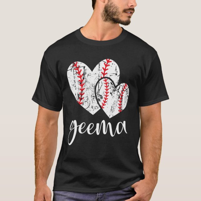 Baseball Geema Heart Ball  Proud Grandma Mother s  T Shirt (Framsida)
