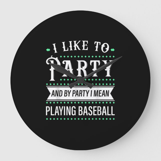 Baseball Gift för Baseball Team Player Funny Stor Klocka (Framsida)