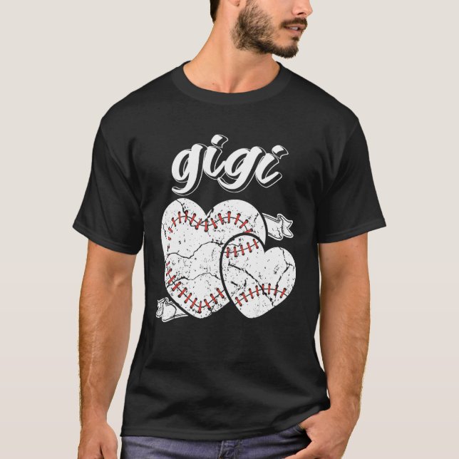 Baseball Gigi Heart Ball Cool Baseball Proud Grand T Shirt (Framsida)