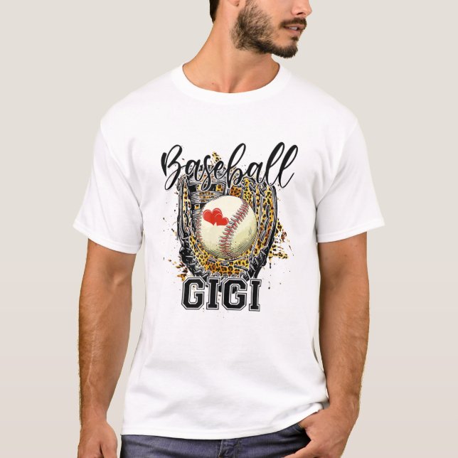 Baseball Gigi Leopard Game Day Baseball Älskare Mo T Shirt (Framsida)