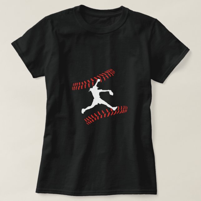 Baseball Girl Softball Boll Fladdermus Game Player T Shirt (Design framsida)