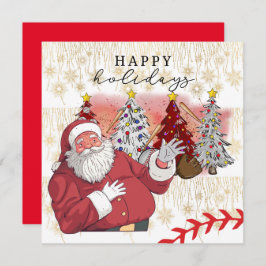 Baseball Glad helg jul för Player Holi Julkort