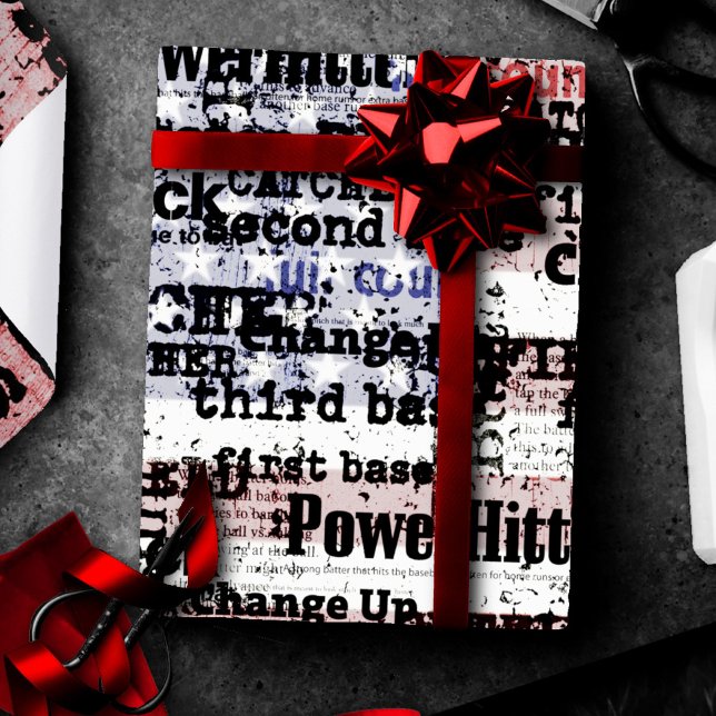 Baseball Glory | Grunge American Flagga Grunge Presentpapper (Skapare uppladdad)