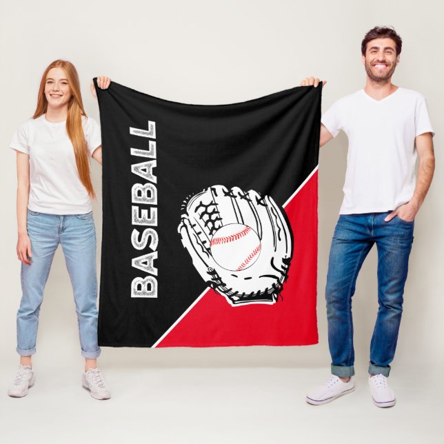 Baseball Glove Black & Red Fleecefilt (På plats)