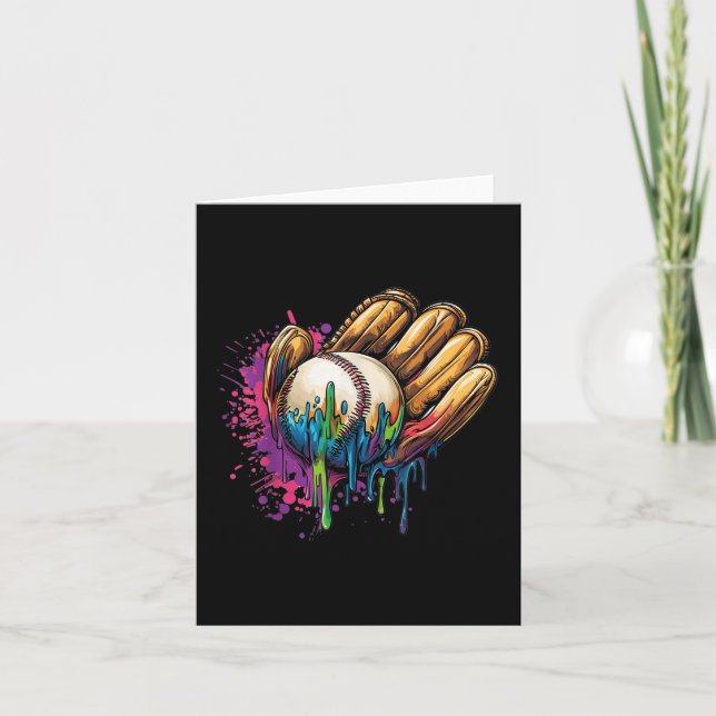 Baseball Glove Drip Funny Graphic Kort (Framsida)