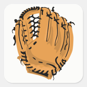 Baseball Glove Fyrkantigt Klistermärke