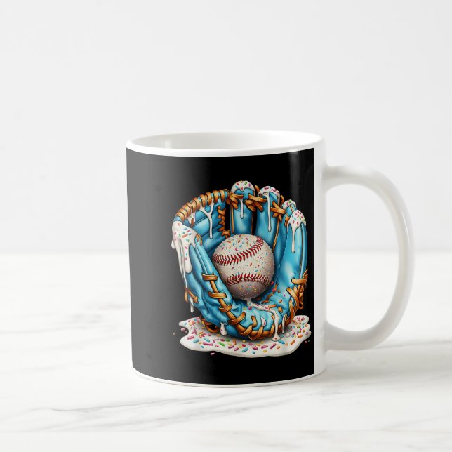 Baseball Glove Ice Cream Drip With Sprinkles Men B Kaffemugg (Höger)