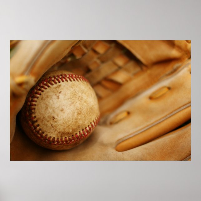 Baseball Glove och Boll Poster (Framsidan)