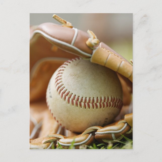 Baseball Glove och Boll Vykort (Framsida)
