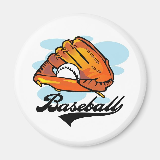 Baseball Glove T-shirts och presenter Magnet (Framsidan)