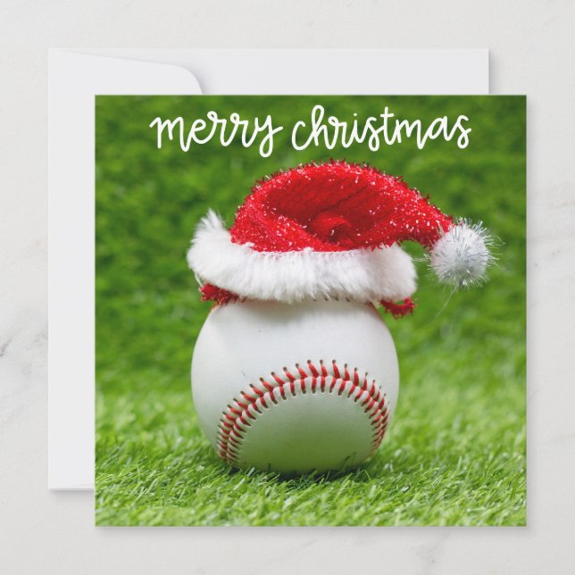 Baseball God jul med julhatt på Grönt Kort (Framsida)