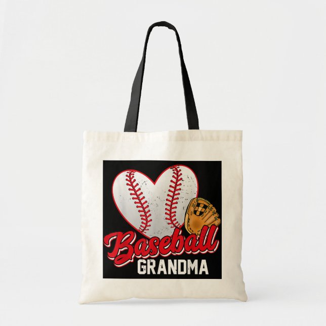 Baseball Grandma Baseball Älskare Mors dag Tygkasse (Framsidan)