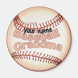 Baseball Grandma-eget namn Magnet