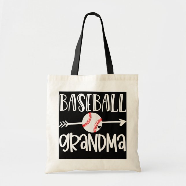 Baseball Grandma från Grandson Cute Arrow Heart Tygkasse (Framsidan)