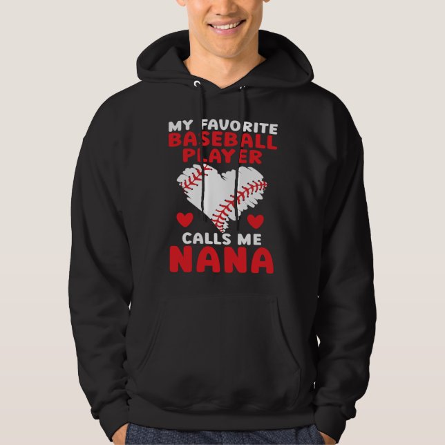 Baseball Grandma Grandmother Granny Grandparents D Hoodie (Framsida)