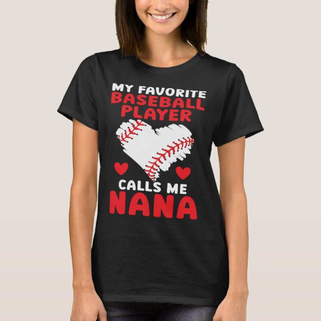 Baseball Grandma Grandmother Granny Grandparents D T Shirt (Framsida)