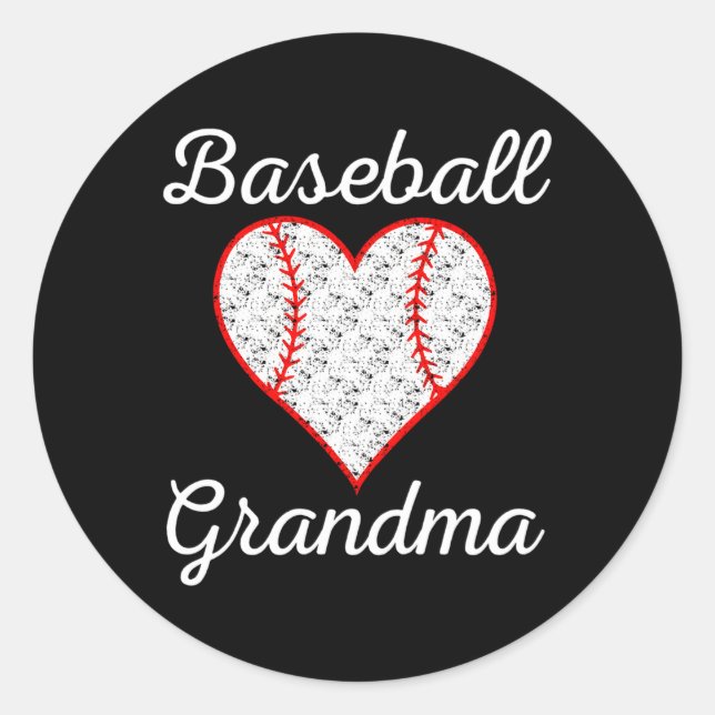 Baseball Grandma He Runt Klistermärke (Framsida)