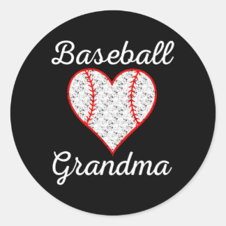 Baseball Grandma He Runt Klistermärke