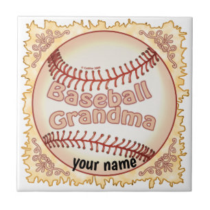 Baseball Grandma Kakelplatta
