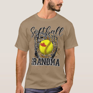 Baseball Grandma Leopard Funny Softball Mom Mother T Shirt