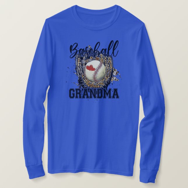 Baseball Grandma Leopard Game Day Moster Mor T Shirt (Design framsida)