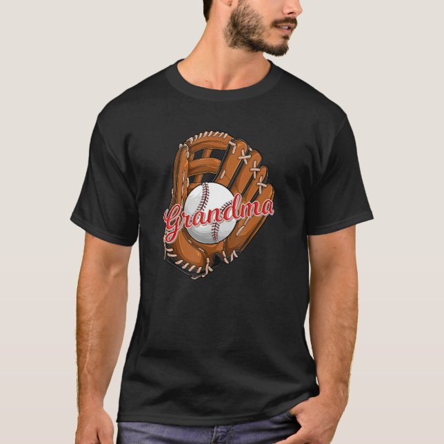 Baseball Grandma  Softball Sport Grandmother T Shirt (Framsida)