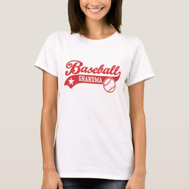 Baseball Grandma T Shirt (Framsida)