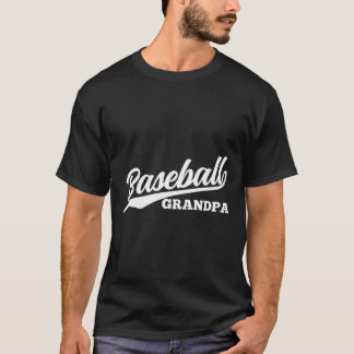 Baseball Grandpa 1970S Retro Cursive Font Mörk T Shirt