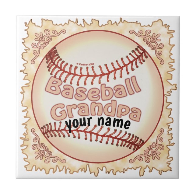 Baseball Grandpa Kakelplatta (Framsidan)