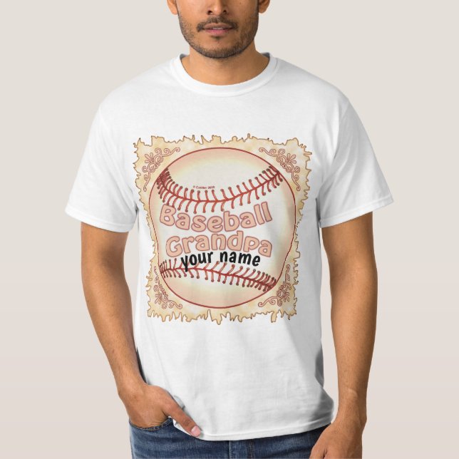 Baseball Grandpa T Shirt (Framsida)