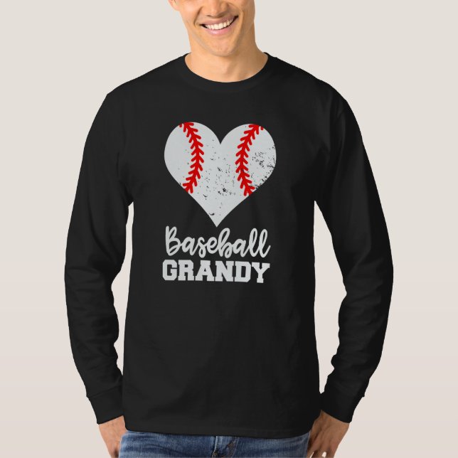 Baseball Grandy Baseball Heart Grandma Grandy T Shirt (Framsida)