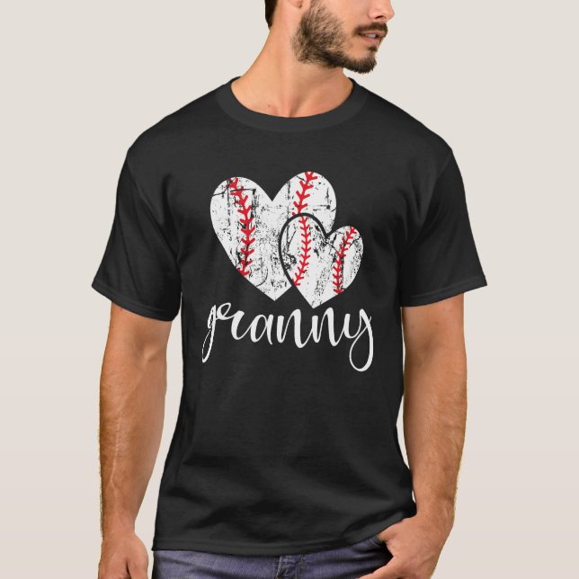 Baseball Granny Heart Ball  Proud Grandma Mother s T Shirt (Framsida)